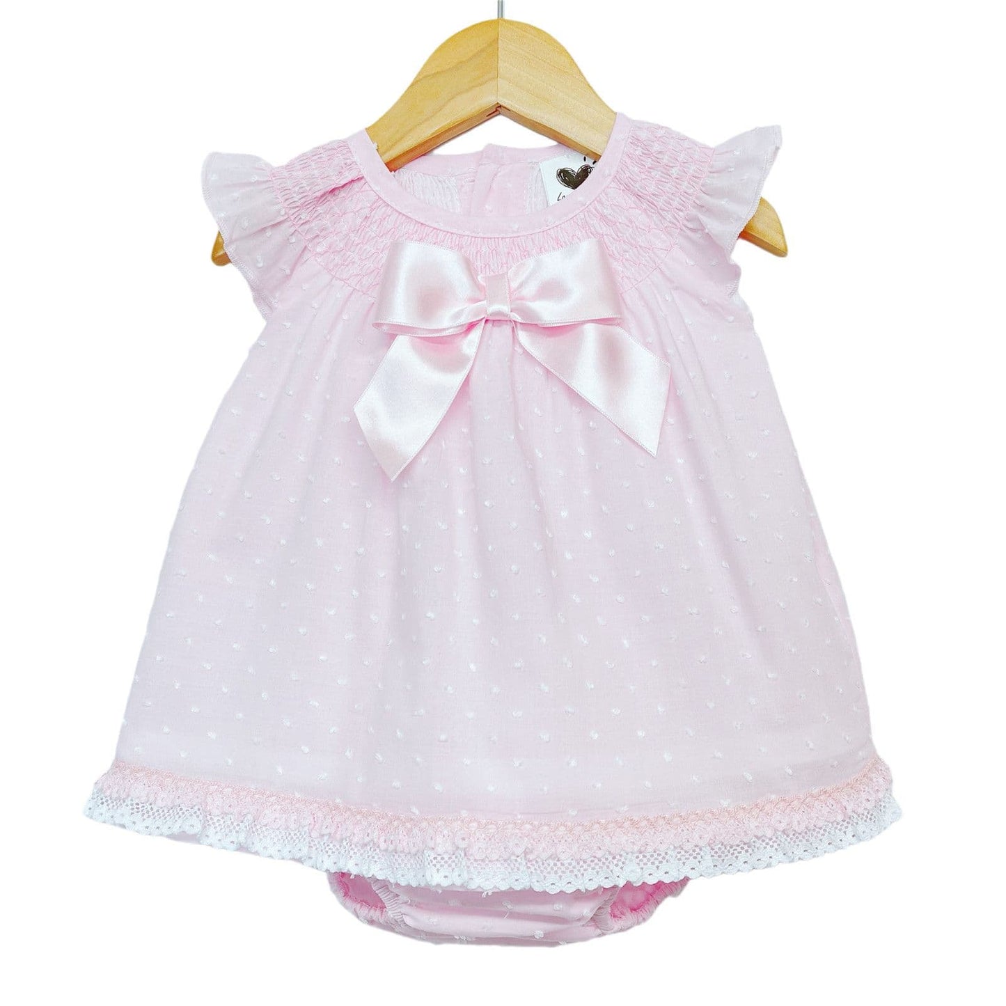 *SALE* Pink Smokced Collar Dress with Pants "LM2219P"