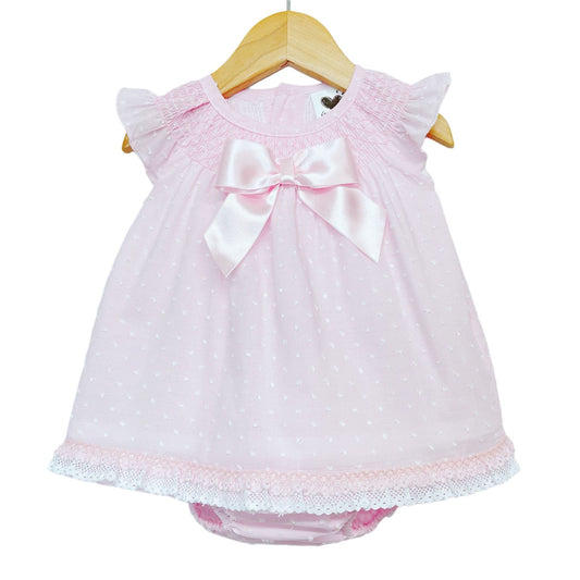 *SALE* Pink Smokced Collar Dress with Pants "LM2219P"