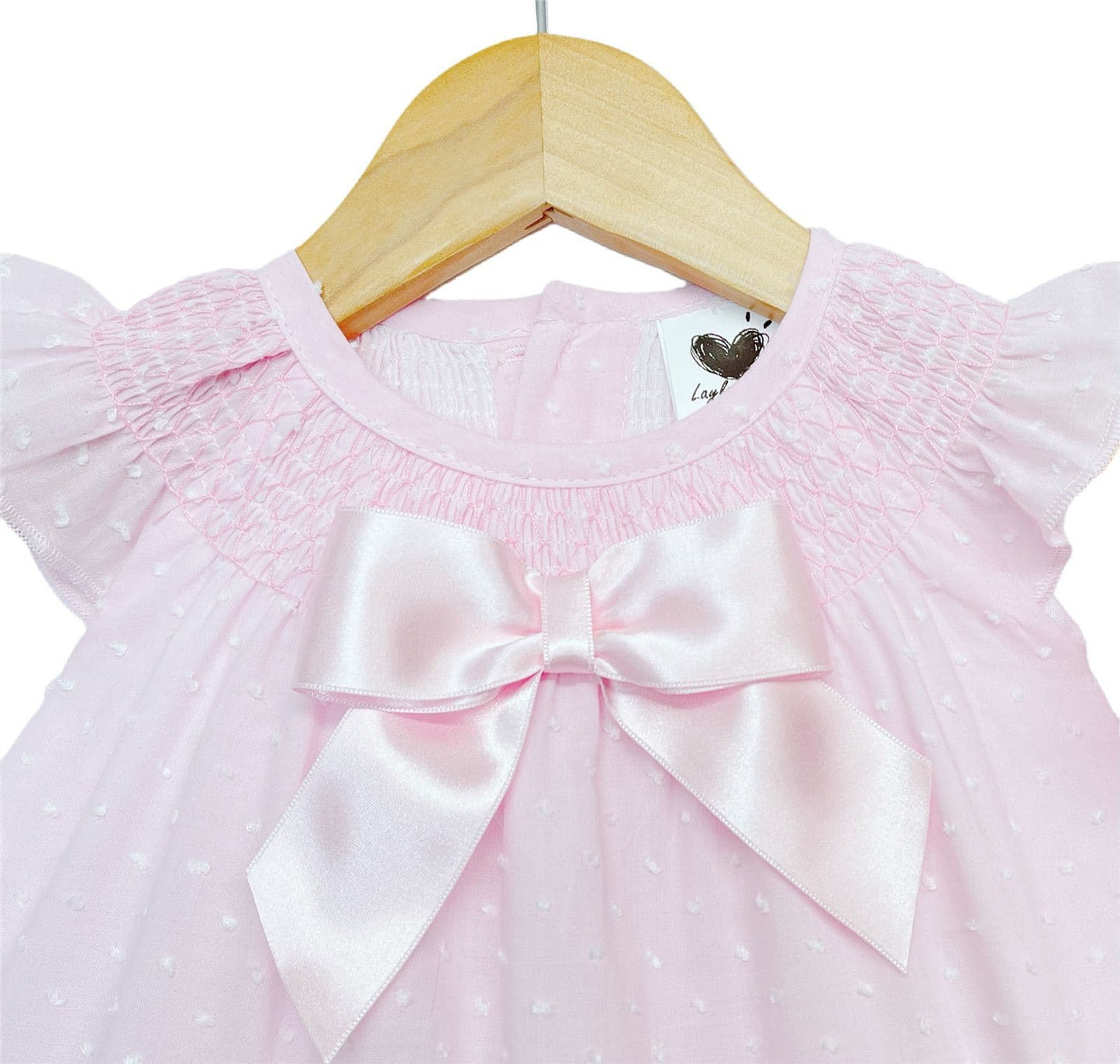 *SALE* Pink Smokced Collar Dress with Pants "LM2219P"