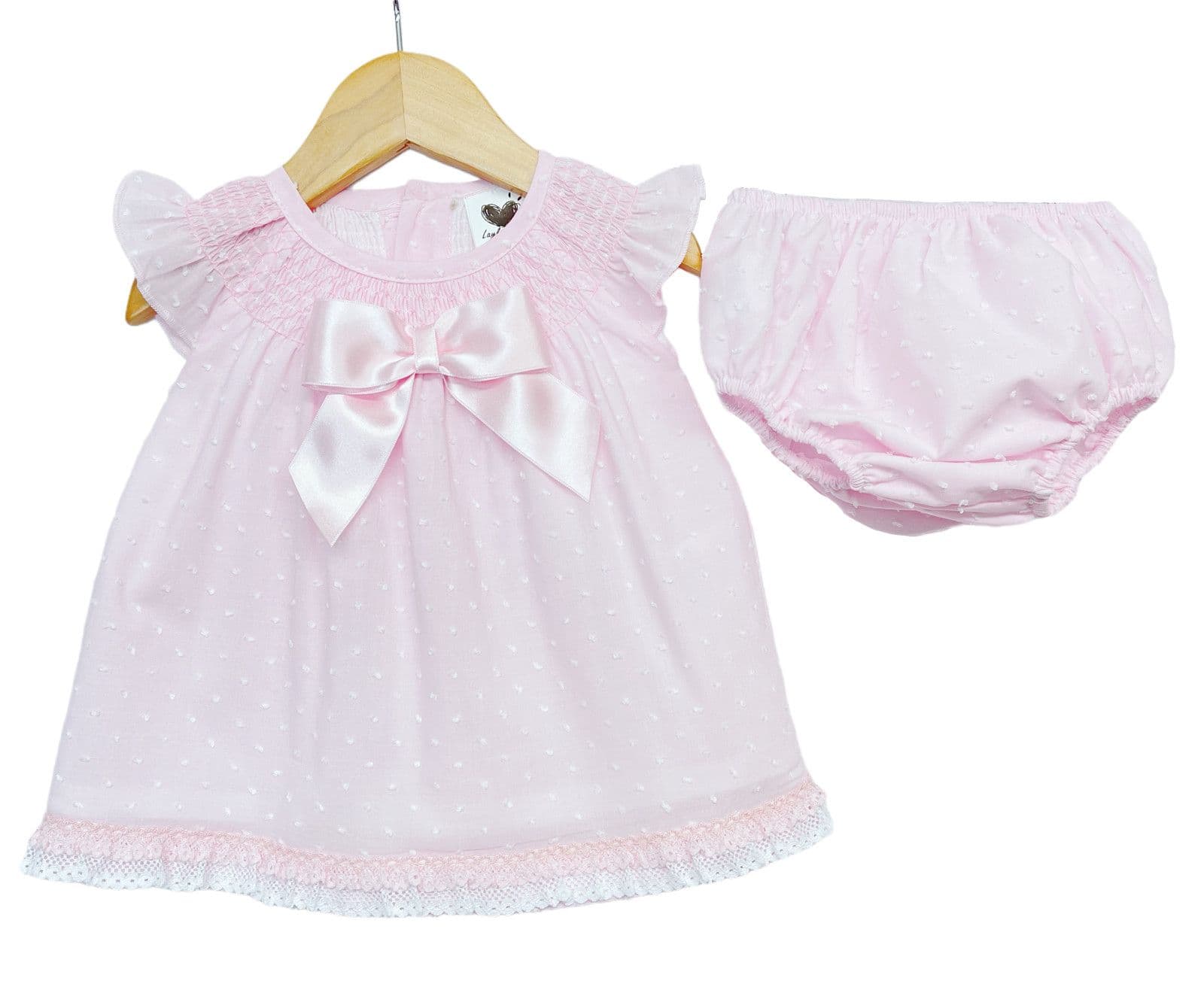 *SALE* Pink Smokced Collar Dress with Pants "LM2219P"