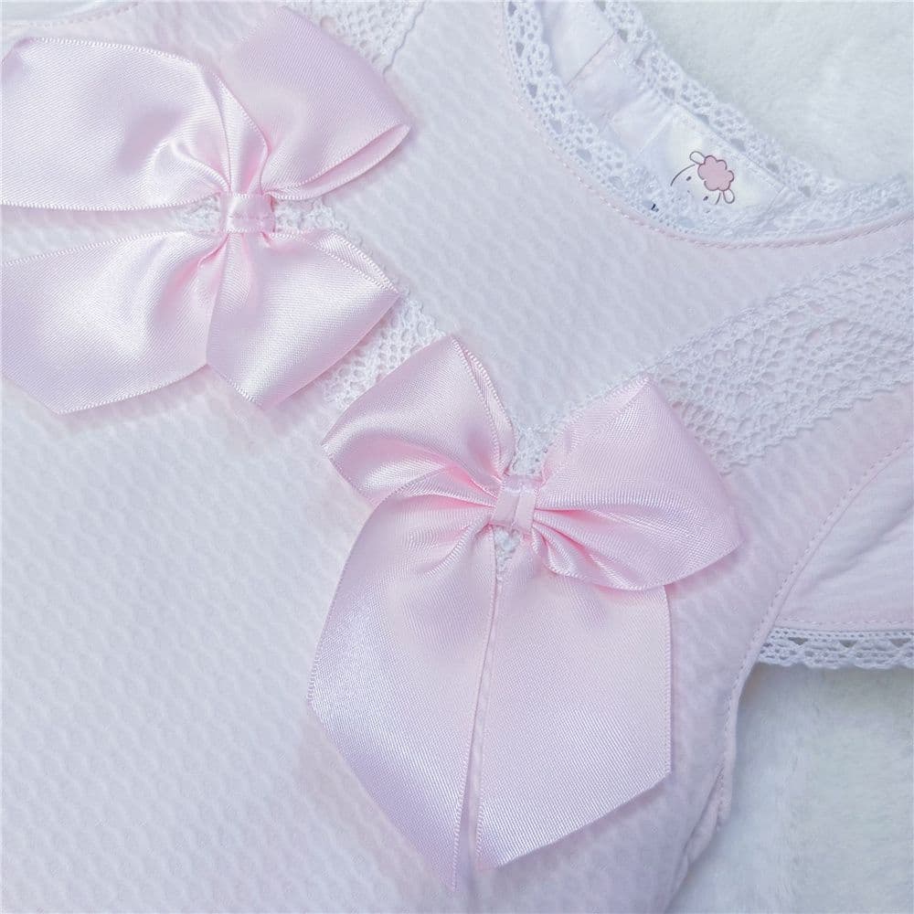 *SALE* Pink Spanish Waffle Lace Dress with Many Layers "1815"