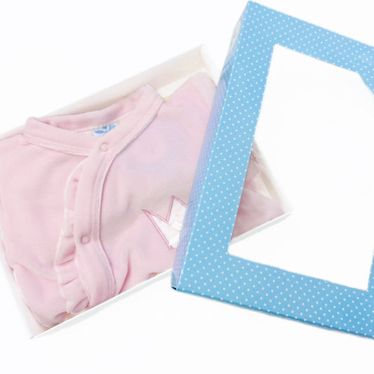 *SALE* SARDON Baby Pink Cotton Velour Crown Bodysuit