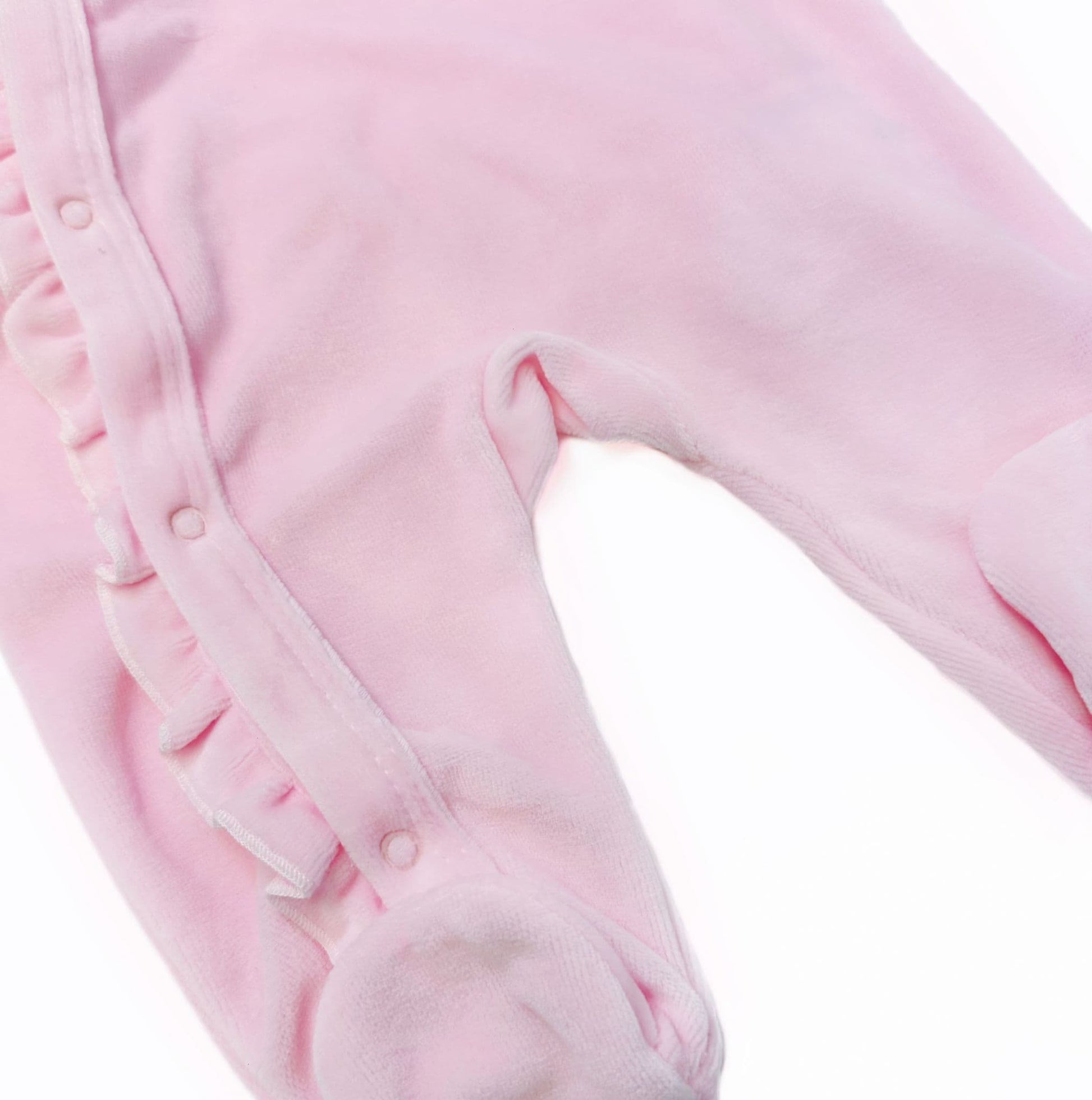 *SALE* SARDON Baby Pink Cotton Velour Crown Bodysuit