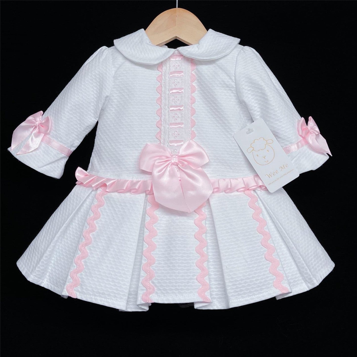 *SALE* Stunning Baby Girl White Pink Half Sleeve Princess Dress "8614WP"