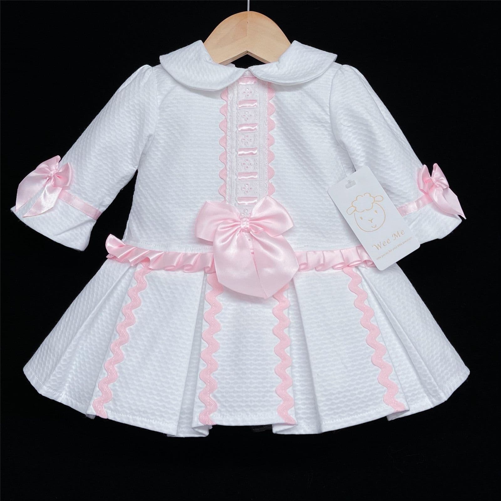 *SALE* Stunning Baby Girl White Pink Half Sleeve Princess Dress "8614WP"