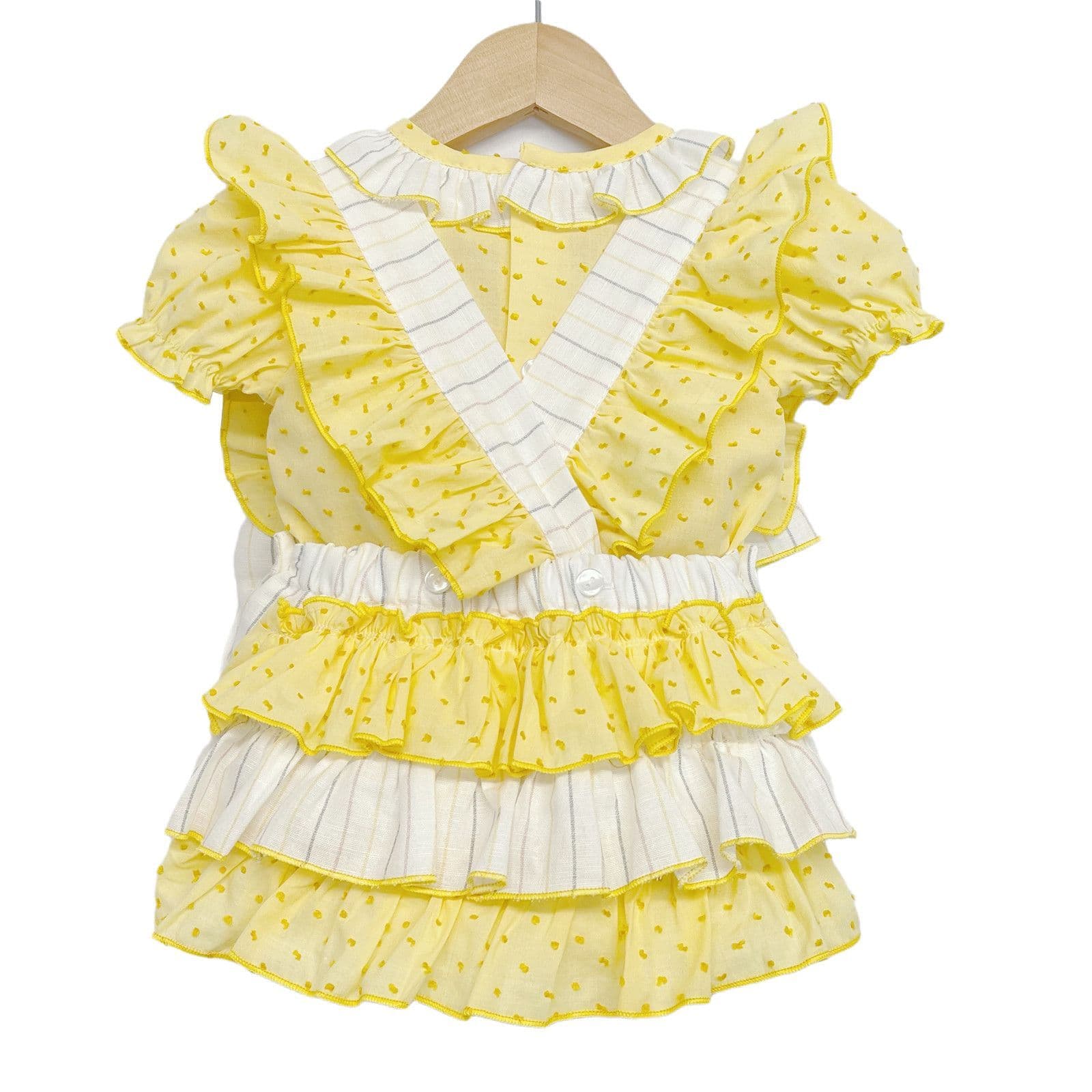 *SALE* Yellow Strip Frilly Romper with Matching Shirt "LM2212A"