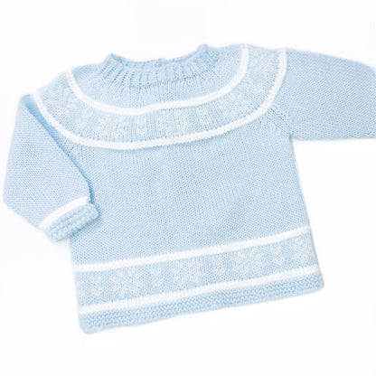 SARDON Baby Boy Blue Snow Flake Knit Pram Suit 2 Piece