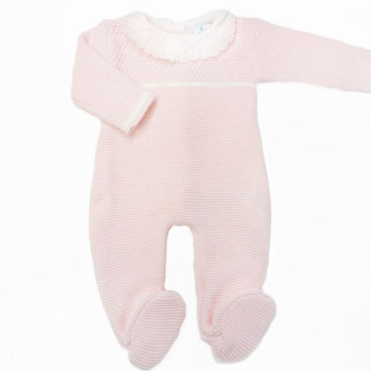 SARDON Baby Girl Light Pink Knitted Collar Bodysuit
