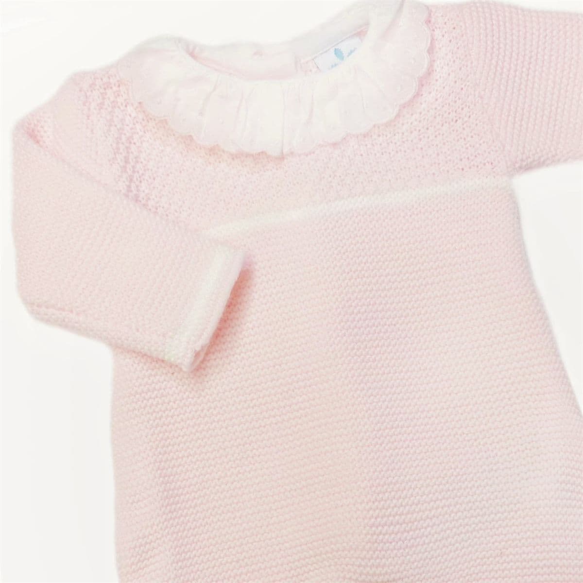 SARDON Baby Girl Light Pink Knitted Collar Bodysuit