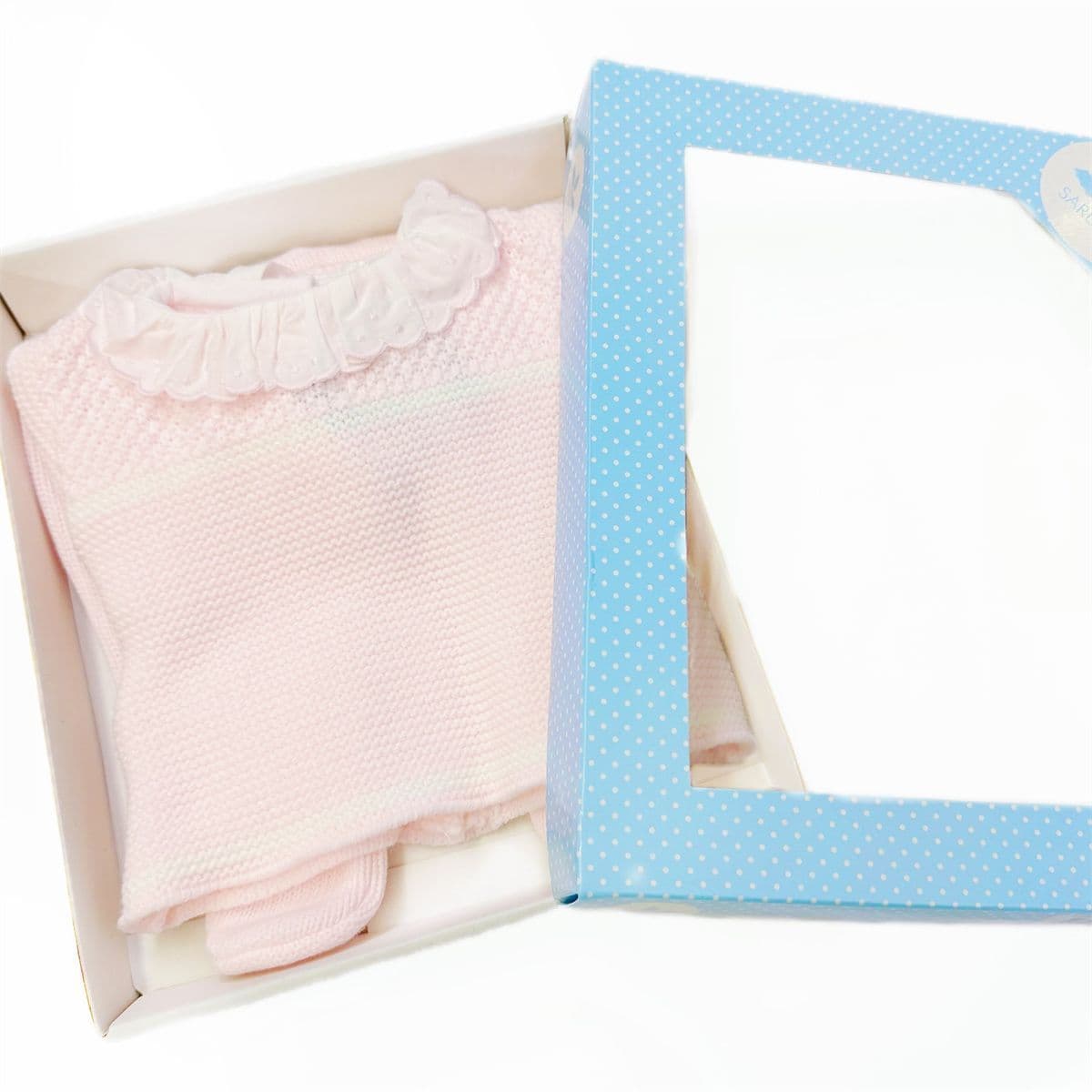 SARDON Baby Girl Light Pink Knitted Collar Pram Suit