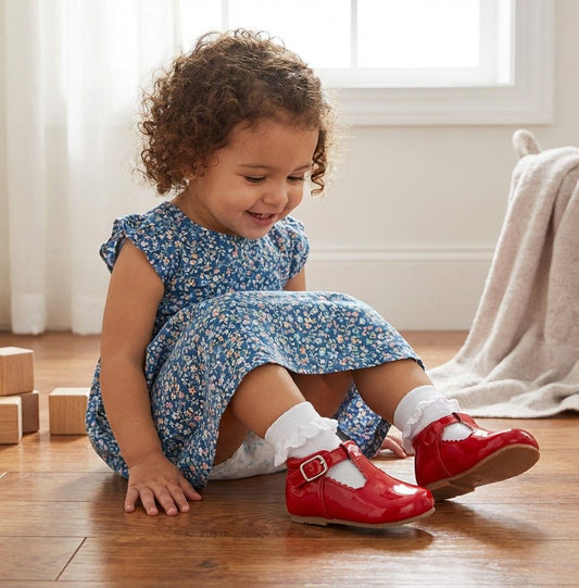 Baby Girls Red Patent T-Bar Shoes